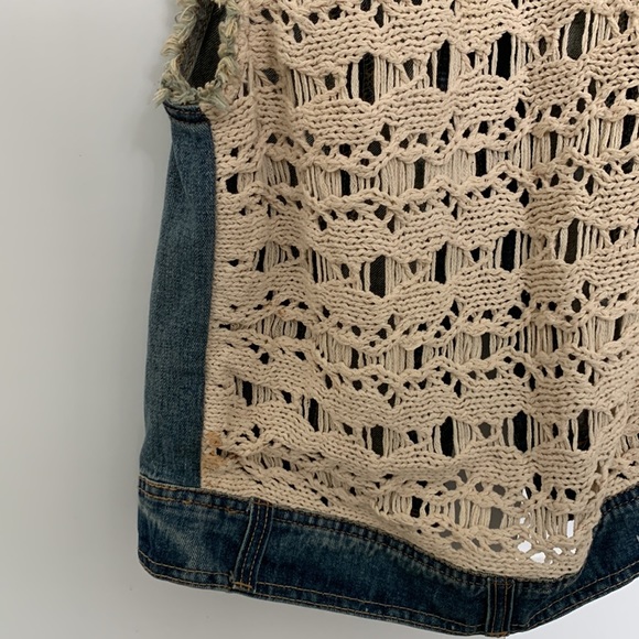 Free People Denim Crochet Vest - Picture 3 of 4